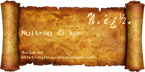 Nyitray Ákos névjegykártya